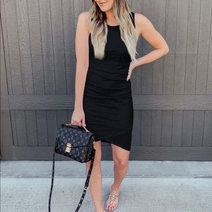 Leith Ruched Body-Con Tank Dress - Black Size S